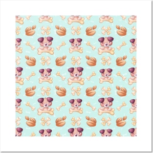 Cute Dog Animal Pattern Posters and Art